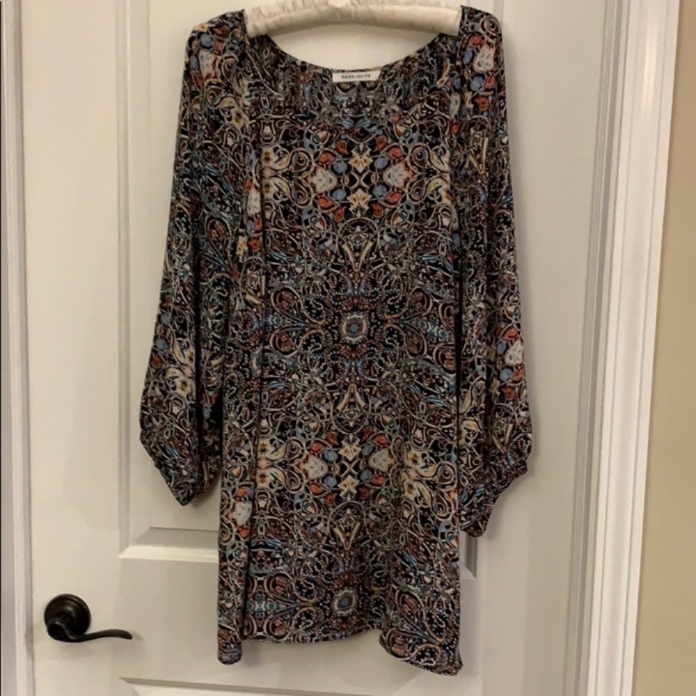 Plus Size 3X Rose + Olive Print Tunic